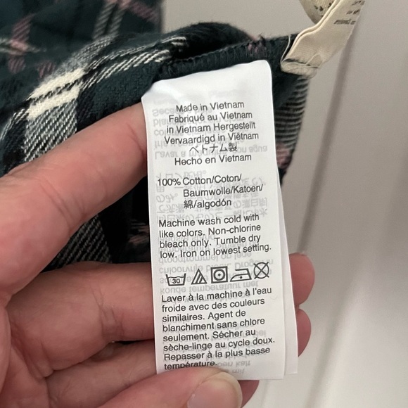 Madewell Flannel Classic Ex-Boyfriend Shirt in Baywood Plaid Green Lane Small - Picture 6 of 13